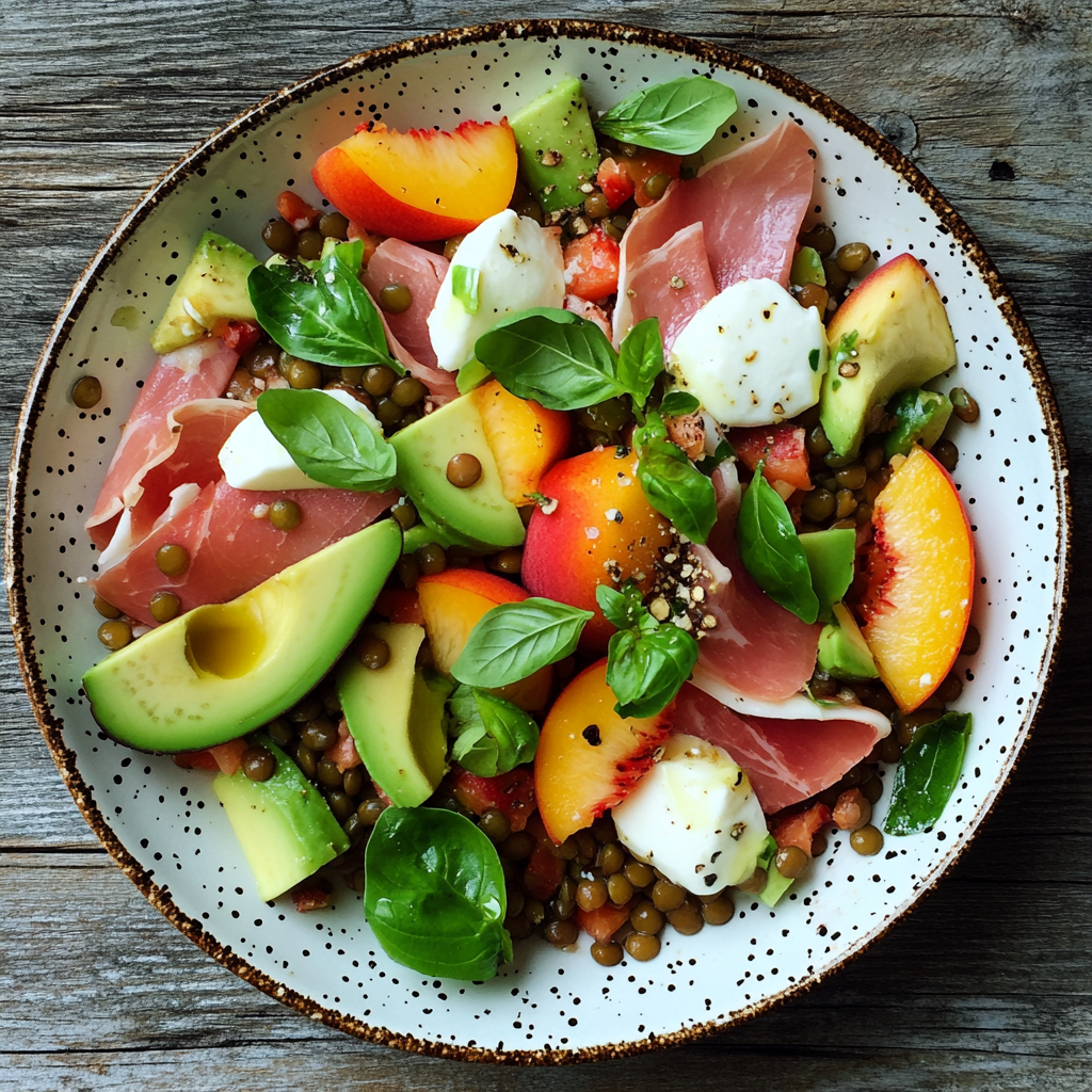 Sommersalat mit Pfirsich